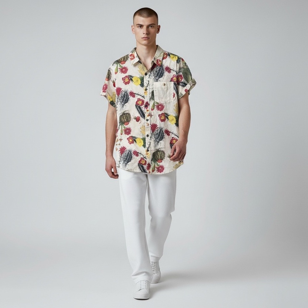 Modern Amusement Multicolor Floral Casual Button Down Shirt